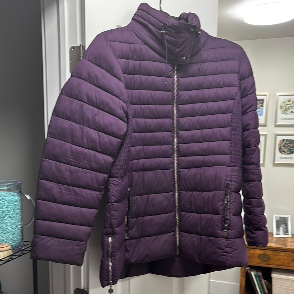 Bernardo Purple Puffer Jacket Quilted Lightweight Design